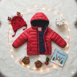 Sequoia Toddler Puffer Jacket Red 2T – Warm Lightweight Hooded Coat